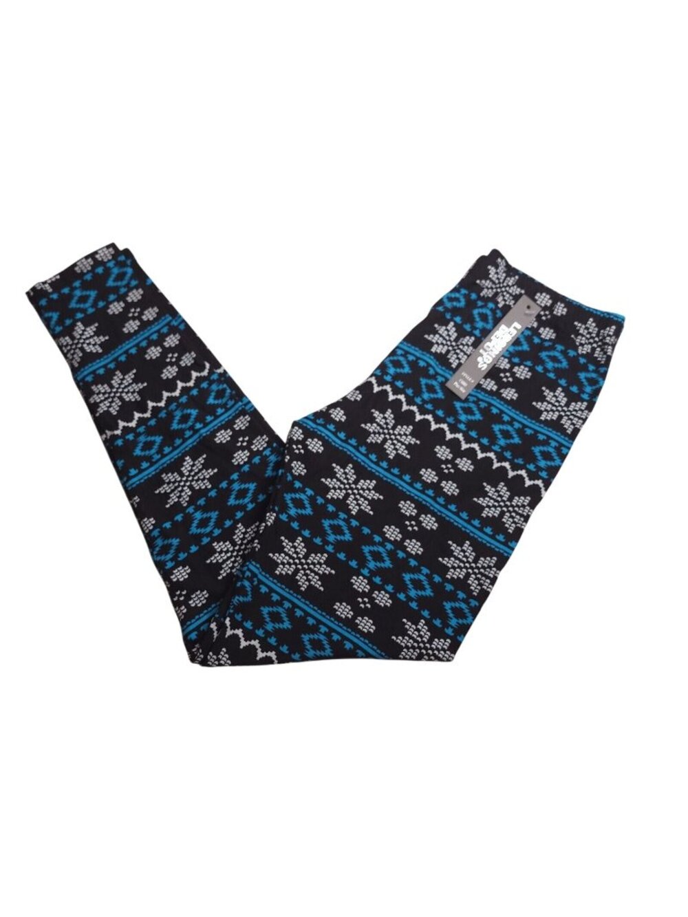 Plus Size Snowflake Print Leggings Winter One Size Fits Most 12-18 Soft Stretch